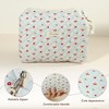 Unique Bargains Women's Travel Portable Cotton Large Cute Floral Pattern Makeup Bag Blue 1 Pc - 3 of 4