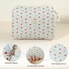 Unique Bargains Women's Travel Portable Cotton Large Cute Floral Pattern Makeup Bag Blue 1 Pc - image 3 of 4