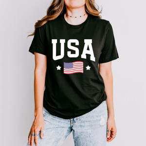 Simply Sage Market USA Arched Flag Short Sleeve Tee - 1 of 4