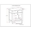 Vynxaria Transitional 2-Drawer Bedside Table - Distressed Grey (16"D x24"W x26"H), Solid Wood, NC Lacquer, Antique Bronze Handles, Open Storage - 4 of 4