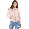 INSPIRE CHIC Women's Stand Collar Zip Up Biker Lightweight Moto Jacket - 2 of 4
