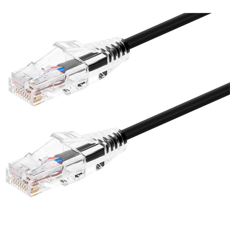 Monoprice Cat6 Ethernet Patch Cable - 10 Feet - Black | Network Internet Cord - Snagless RJ45 Stranded 550MHz UTP CMR Riser Rated Pure Bare Copper, 1 of 7