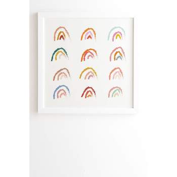 Rainbows Pastel by Lyman Creative Co. Framed Wall Canvas White - Deny Designs