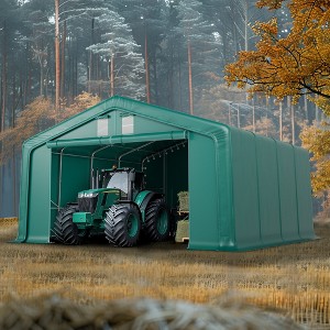 Captiva Designs 11 ft. x 24 ft. x 8.4 ft. Heavy-Duty Portable Garage & Agricultural Shed with Galvanized Frame, Removable Doors and Walls - 1 of 4