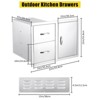 Outdoor Kitchen Drawer Combo - 33" Stainless Steel 304 BBQ Island Drawers with Paper Towel Rack & Side Door - 2 of 4