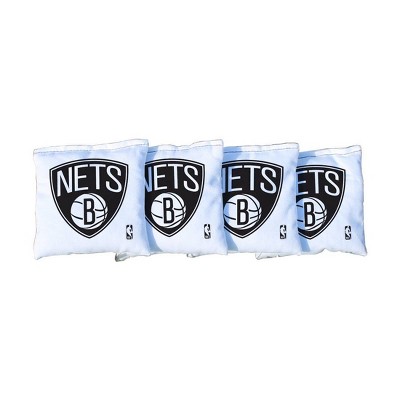 NBA Brooklyn Nets Corn-Filled Cornhole Bags White - 4pk