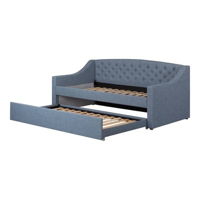 Twin Fusion Upholstered Daybed with Trundle Blue - South Shore