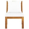 vidaXL Sectional Middle Sofa Made of Solid Acacia Wood with Cream Cushion - Durable and Weather-Resistant - Adjustable for Inside/Outside Setup - 3 of 4