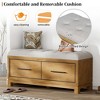 KTMBDW 2-Tier Storage Bench, Shoe Bench with Thickened Padded Seat Cushion, Entryway Bench with 2 Decor drawers for Entryway, Living Room - 4 of 4
