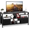 Acekool TV Stand for 50" TV, Black Entertainment Center with 2 Removable Fabric Drawers, Media Console Table for Bedroom & Living Room - 2 of 4