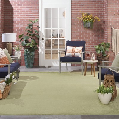 Handmade Green Synthetic Rectangular 10' x 14' Rug
