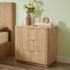 QingMoon stylish 6 Drawers Dresser with Curved Profile, Corrugated panels, Metal Handles spacious and easy to assemble for Living Room, Hallway - 2 of 4