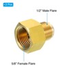Unique Bargains Fit Air Gas Line Refrigeration Brass SAE 45 Degree Flare Plumbing Connectors - 3 of 4