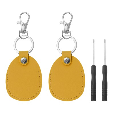 Universal Car Keychain With Ring - Faux Leather Light Purple