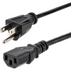 StarTech.com 3ft (1m) Computer Power Cord, NEMA 5-15P to C13, 10A 125V, 18AWG, Black Replacement AC PC Power Cord, TV/Monitor Power Cable - 2 of 2