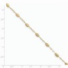 Black Bow Jewelry 14k Yellow Gold Puff Rice Bead Station Anklet, 9-10 Inch - 2 of 4