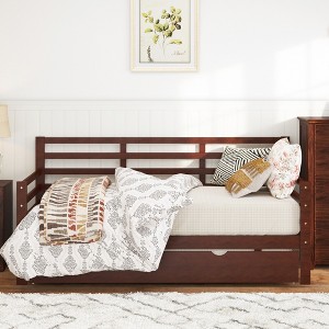 CSBDHome Solid Wood Daybed With Pop-Out Trundle - 1 of 4