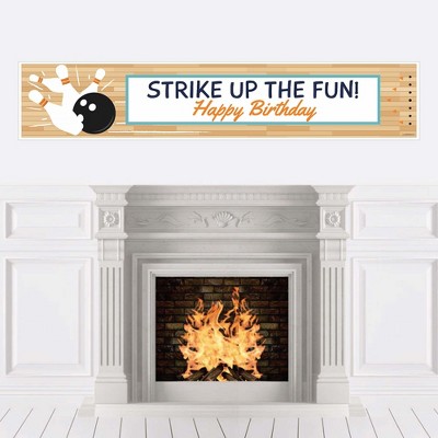 Big Dot of Happiness Strike Up the Fun - Bowling - Happy Birthday Decorations Party Banner