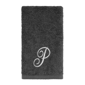 Avanti  Granite with Silver Script Monogram Bath Towel Letter   P - 1 of 3