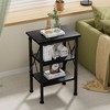 VECELO Modern X-Design Nightstand Set of 1/2, 3-Tier Bedside Tables with Storage Shelves, Small End Side Tables for Bedroom, Living Room, or Office - 3 of 4