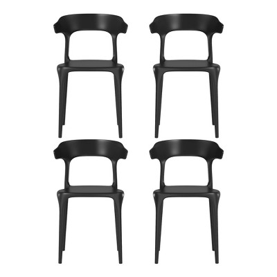 WestinTrends Playa Modern Stackable Resin Plastic Patio Dining Chair (Set of 4)