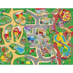 Imaginmat: Jumbo - Fisher Price - Floor Playmat & 2 Toy Cars, 47 x 61",Ages 3+ - 1 of 4