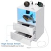 HOMMPA Open Shelf LED Nightstand with Charging Station LED Bedside Table White - image 3 of 4