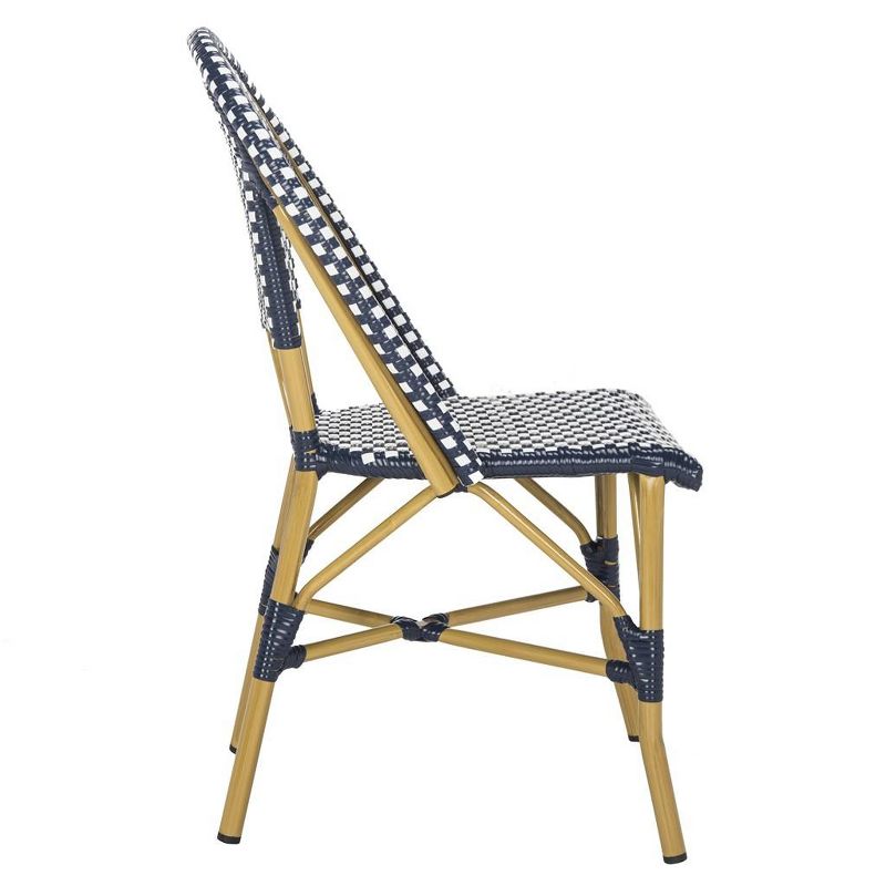 Salcha Indoor Outdoor French Bistro Side Chair (Set Of 2) - Navy/White - Safavieh., 5 of 10