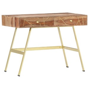vidaXL Writing Desk with Drawers 39.4 in.x21.7 in.x29.5 in. Solid Sheesham Wood - 1 of 4