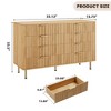 Modern Fluted Dresser for Bedroom with 8 Drawers, Deep Drawers & Wide Modern Top, Double Dresser TV Stand and Storage Organizer - Brown - 3 of 4