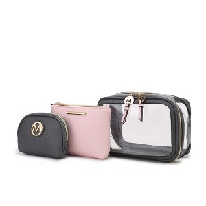 MKF Collection Laura Women's Cosmetic Punch 10 Pcs Sets, Small Travel Makeup Bag by Mia k - 1 of 4