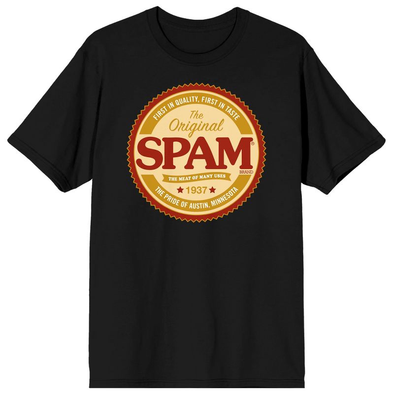 The Original Spam Logo The meat of many uses Men's Black T-Shirt, 1 of 2