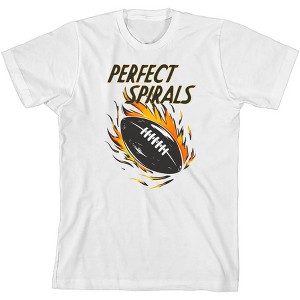 "Perfect Spirals" Flaming Football Youth Short Sleeve Tee - 1 of 2