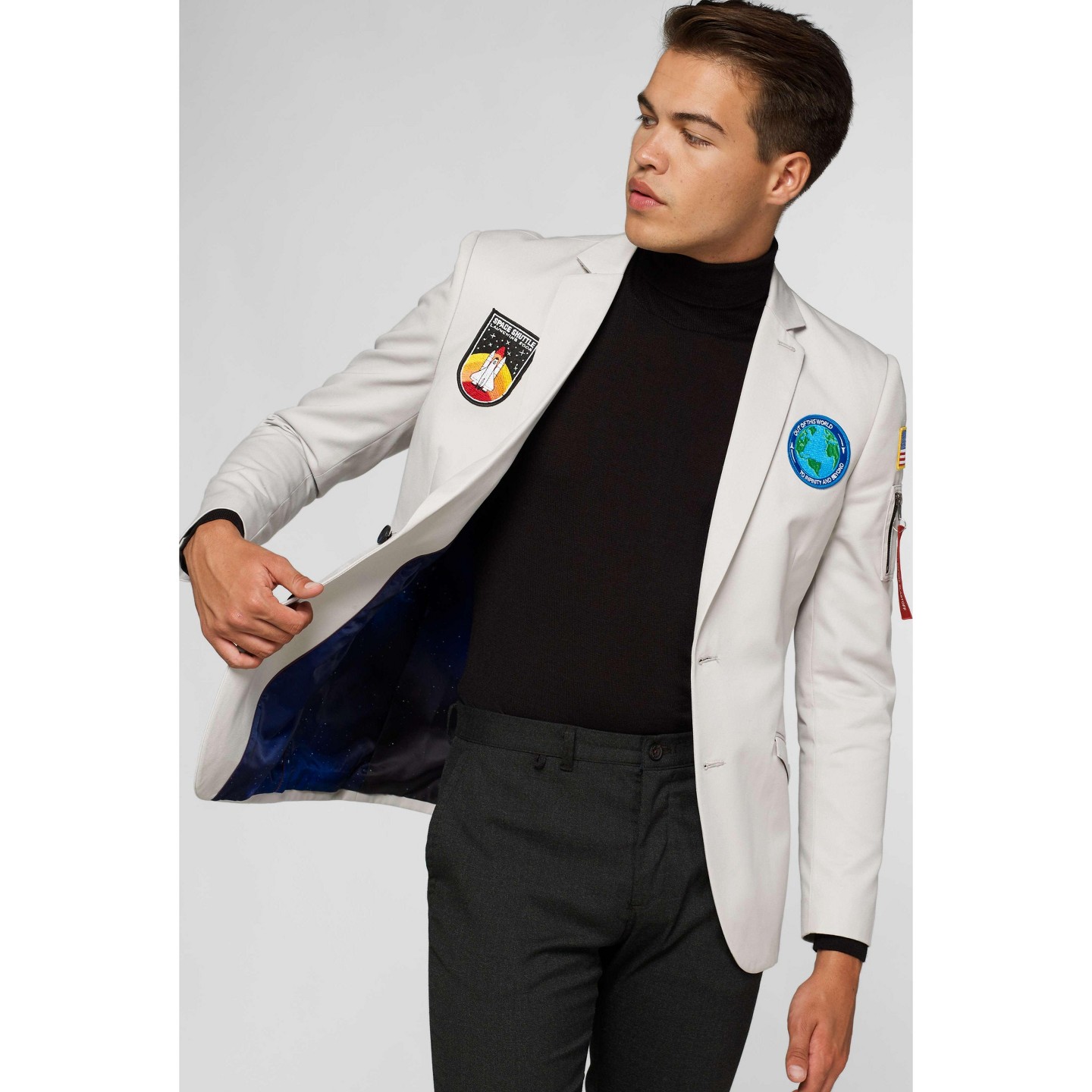 Мужская куртка OppoSuits Deluxe Blazer - NASA USA Astronaut Style Jacket - Off - White, цвет: Белый — фото 4