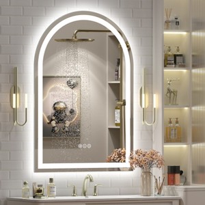 Apmir Super Bright 192 LEDs/m LED Lighted Anti-Fog Tempered Glass Arched Bathroom/Vanity Mirror with ETL & 3-Year Warranty - 1 of 4