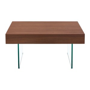 GlasFlength Square Coffee Table, Modern and Stylish Design, Suitable for Living Room, Patio, Bedroom, Brown, 31.5" * 31.5" * 15" - 1 of 4