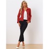 INSPIRE CHIC Women's Elegant Peter Pan Collar Long Sleeve Button Work Peplum Blazer - 4 of 4