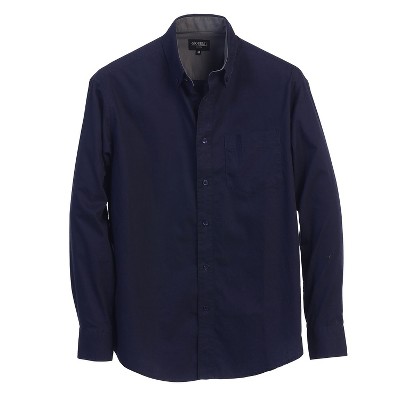 Gioberti Men's 100% Cotton Twill Oxford Shirt with Contrast