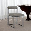 HomeRoots Set of Two Gray And Black Upholstered Faux Leather Open Back Dining Side Chairs - 2 of 4