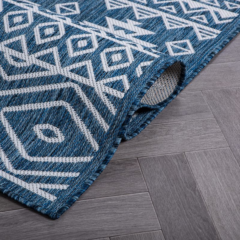 World Rug Gallery Distressed Geometric Bohemian Textured Flat Weave Indoor/Outdoor Area Rug, 6 of 10