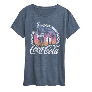 Women's - Coca-Cola - Retro Bottle on Beach Short Sleeve Graphic T-Shirt - 1 of 4