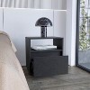 TIRAMISUBEST Black Mobile Nightstand - 20" Bedside Table with Drawer, Open Shelf & Casters - 2 of 4