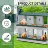 Chicken Nesting Box Galvanized Steel - Large 3 Compartment Two-Tier Metal Laying Box with Vented Design, Egg Collection System for Hens - 2 of 4