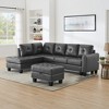 Sectional 3-Seaters Sofa , reversible recliner, Storage Pad and Wood Grain Cup Holder, Non-slip Leg, PU - 4 of 4