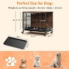coucheta 38.6 Inch Large Double-Door Dog House with Pull-Out Tray & Wheels - 4 of 4