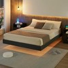 Floating Bed Frame with Led Lights Modern Upholstered Platform Bed Frame No Box Spring Needed Easy Assembly Grey - 2 of 4
