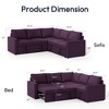 BENCMATE Sectional Sofa Modern Pull Out Sofa Bed Linen Convertible Sofa Couch with Storage Chaise for Living Room, Purple, 81.5"*81.5"*33" - 3 of 4