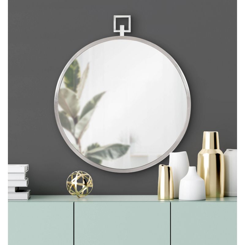 24&#34; x 28&#34; Tabb Round Framed Decorative Wall Mirror Silver - Kate &#38; Laurel All Things Decor, 6 of 9