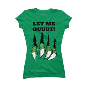 Junior's Design By Humans Let the monster out halloween By ArtStyleAlice T-Shirt - 1 of 3