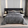 Hachikiko Soft Plush Luxurious Velvet Quilt Set with Pillow Shams, Modern Quilted Bedding for Bedroom & Guest Room Decor - 2 of 4